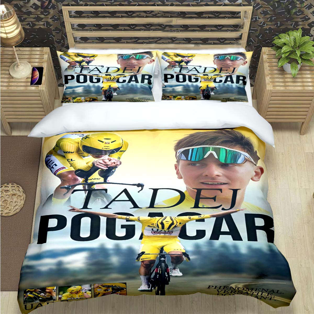 

Fashion Mountain Biking Ttadej Pogacar Print Bedding Sets Bed Supplies Set Duvet Cover Bed Comforter Set Bedding Set Luxury Gift EU Double(200*200cm)3pcs
