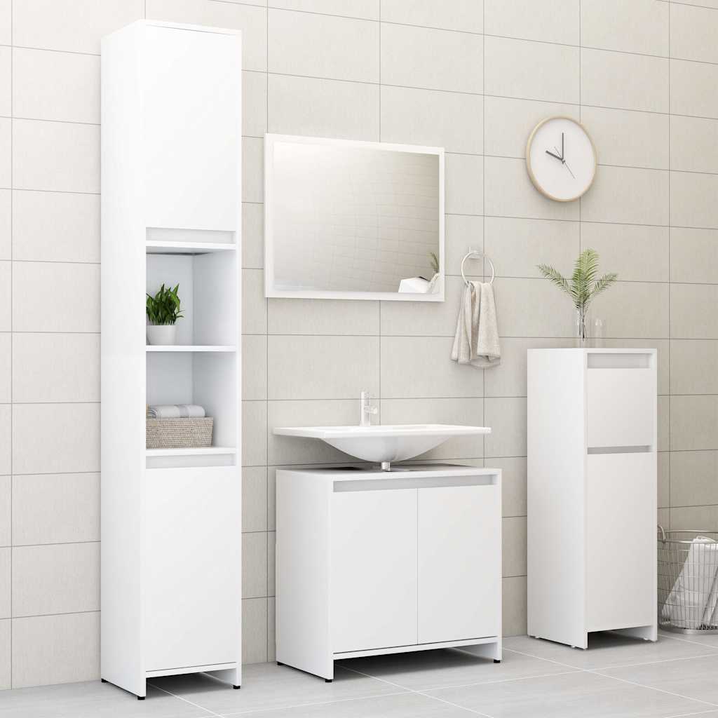 Bathroom Cabinet White 30 x 30 x 95 cm Particleboard