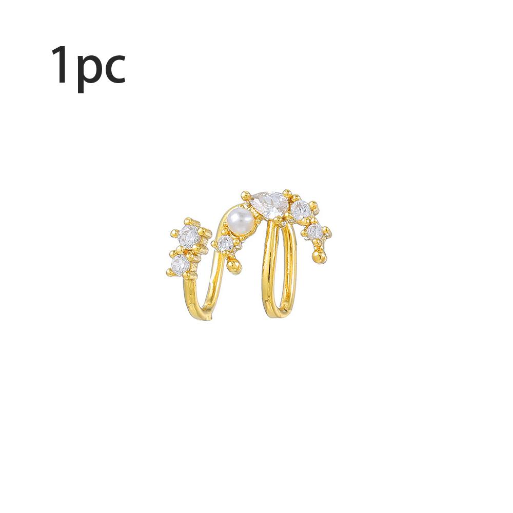 Design Stainless Steel Cubic Zirconia Star Moon Dangle Earrings Personality Chain Drop Earring Ear Clips Piercing Jewelry