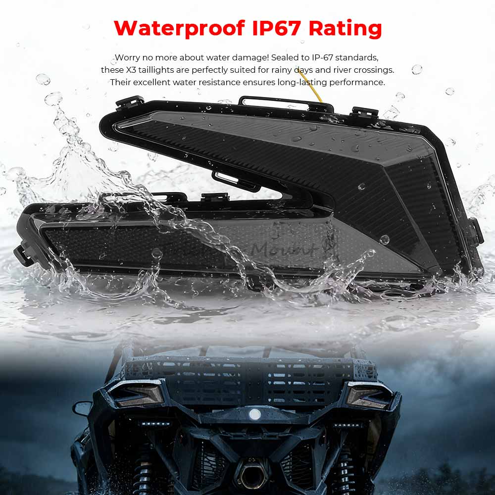 Left & Right Rear LED Tail Light Assembly PMMA 1 Pair PMMA Accessory Fit For CAN-AM Maverick MAX Turbo RR - XDS SAS 2025 2026