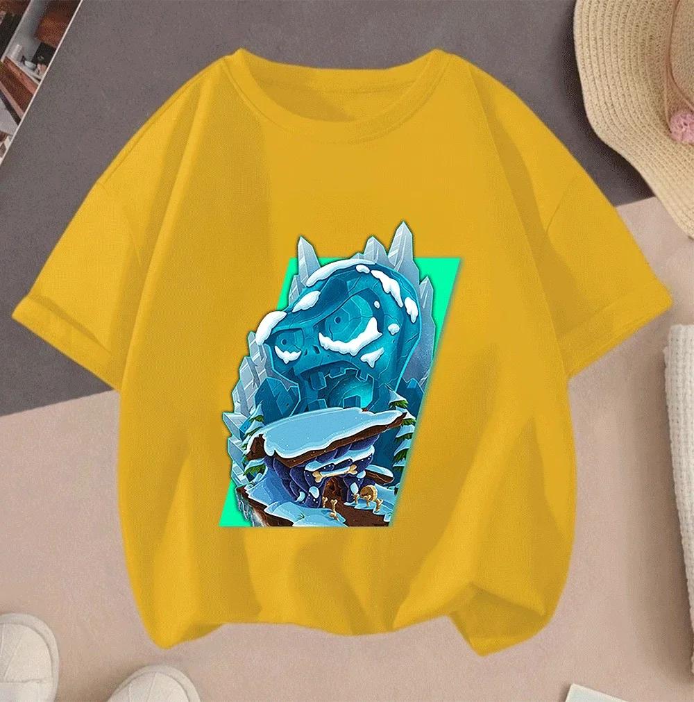Hot Sale Plants Vs Zombies 2D Cartoon Print Casual Summer Short Sleeve T Shirt 2026 For Children Teenagers Boys Girls