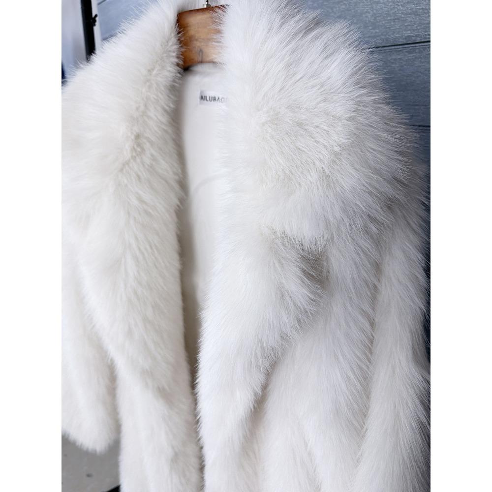 Cappotto in Pelliccia Sintetica da Donna, Pelliccia Sintetica, Modello Lungo, con Collo Imbottito, Cappotto Invernale da Donna Extra Lungo