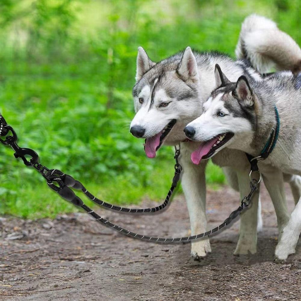 Guinzaglio Doppio Riflettente per Cani Guinzaglio Doppio Resistente Guinzaglio Doppio per Animali da Compagnia Guinzaglio Doppio per Addestramento Animali da Compagnia per Cucciolo