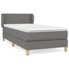 3126614 vidaXL Divan Bed with Mattress Dark Grey 90x200 Cm Fabric