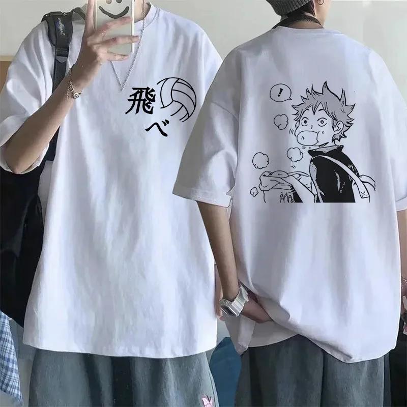 Anime Fly High Grafik T-Shirt Mange Oversized Herren T-Shirt Mann Frau T-Shirt Karasuno Yu Nishinoya Cartoon Y2k Harajuku Tees Top