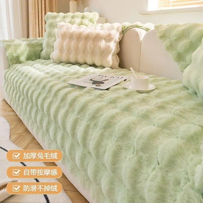 

Kış peluş kanepe kılıfı oturma odası için düz renk sıcak kanepe havlu kaymaz toz geçirmez L şekli kanepe Чехол kanepe havlu ev 70x70cm 1pcs