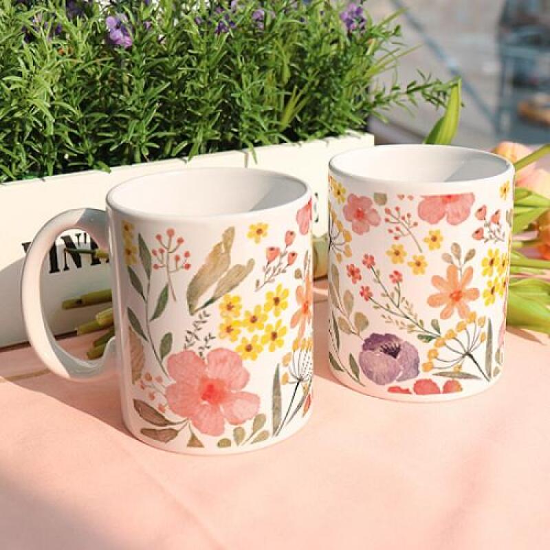 eh201-Design Mug 2p-Waterflower Pattern