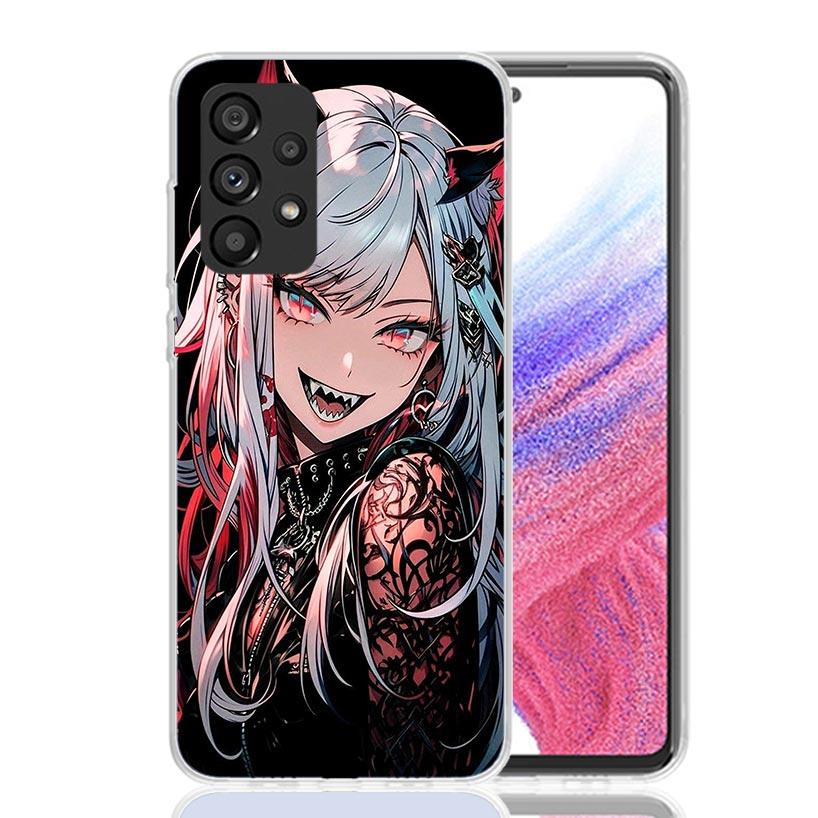 Cartoon Cool Demon Girl Phone Case For Samsung Galaxy A52 A32 A22 A12 A02S A50S A30S A51 A31 AA71 Note 20 Ultra 10 S10 Plus Gala