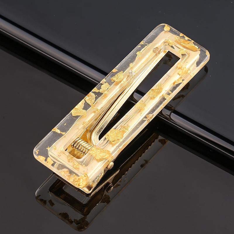 Women’s Geometric Acrylic Hairpin Set - Marble Design Hair Accessories