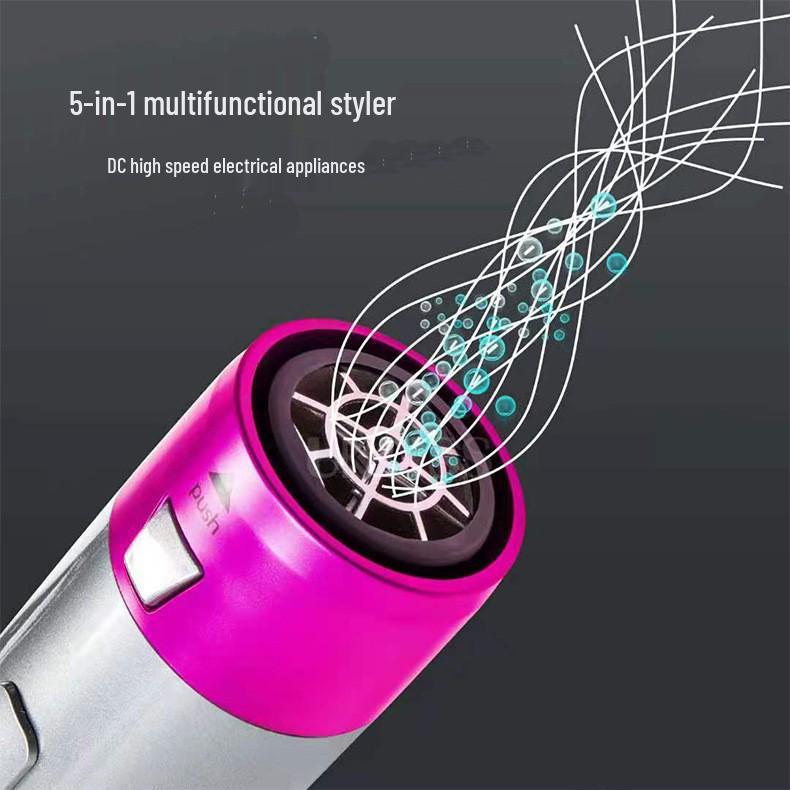 Five-in-One Brushless Negative Ion Hair Dryer & Styler: Comb, Straightener, Curler, Blow Comb