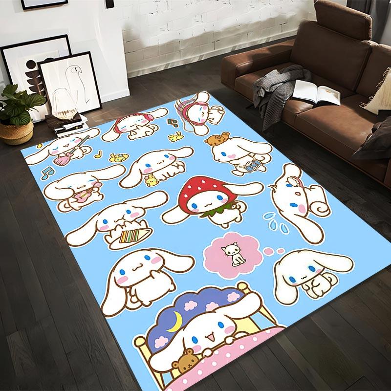 

Cute Cartoon Long-Eared Bunny Blue Background Fan Art Decorative Carpet Design Suitable for use as an anti-slip1 for1room and bedroom sofas 40x60cm( 15x23in )