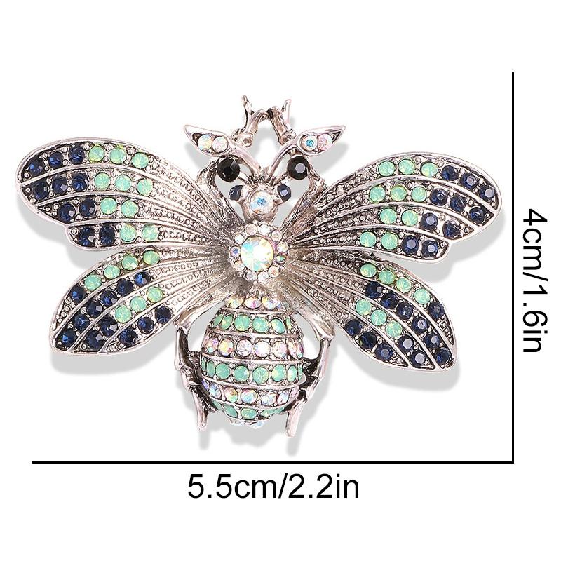 

1Pc Alloy Gift Corsage Literary Wind Diamond Inlaid Exquisite Insect Brooch Safety Pin Colorful C