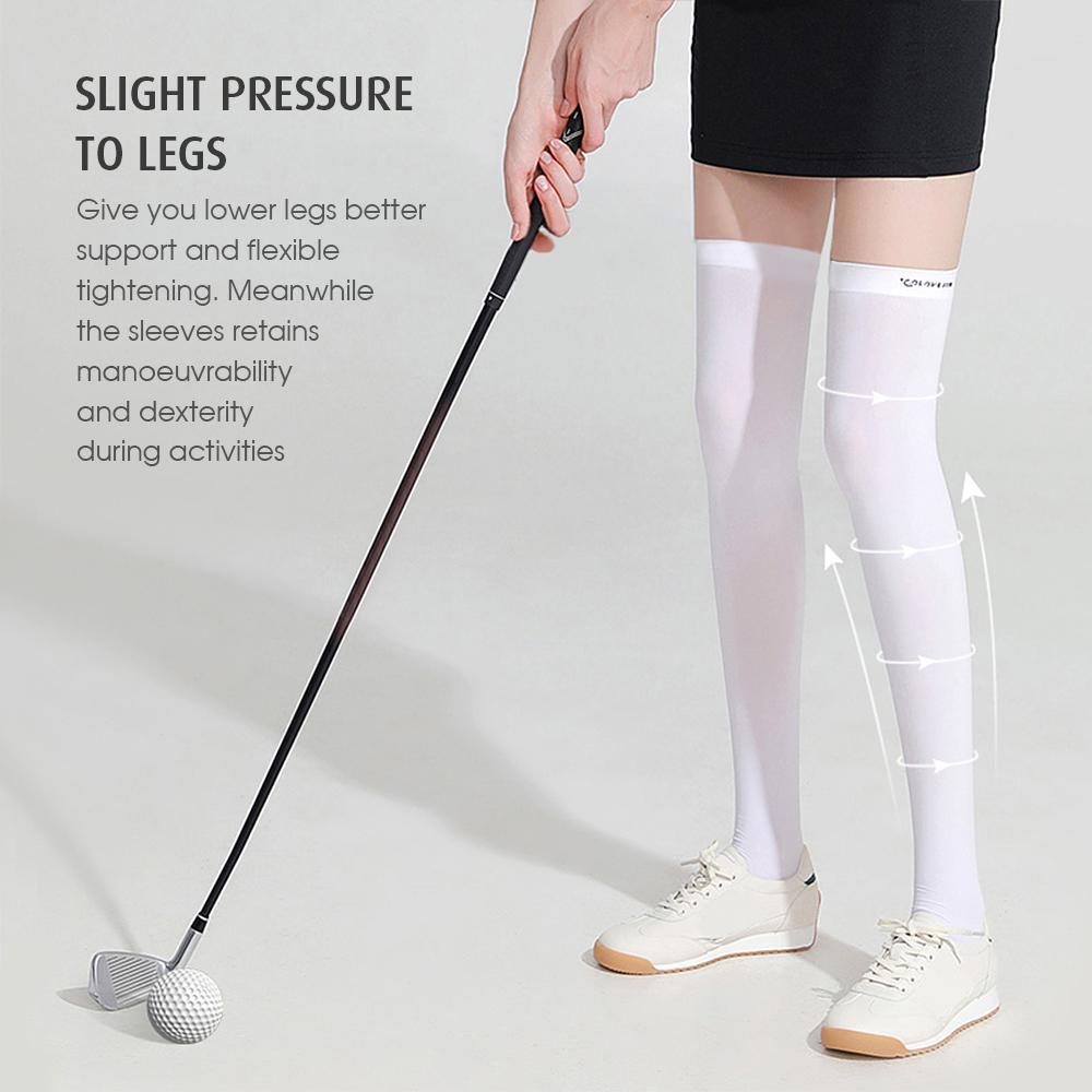 1 Paire de Manches de Jambe Femme Chaussettes de Jambe Glacées Protection Solaire Bas de Golf Rafraîchissants