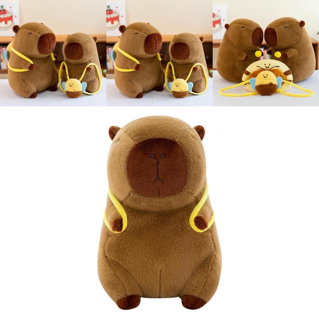 Capybara Animal Plush Toy Cushion With Bee Backpack For Kids Gift