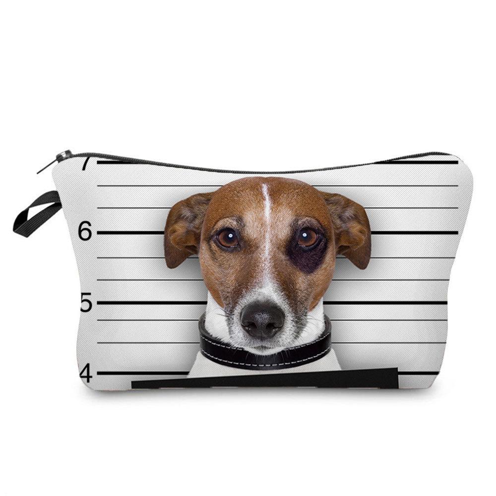 Women Dog Print Cosmetic Bag Toiletries Organize Travel Storage Case 6699
