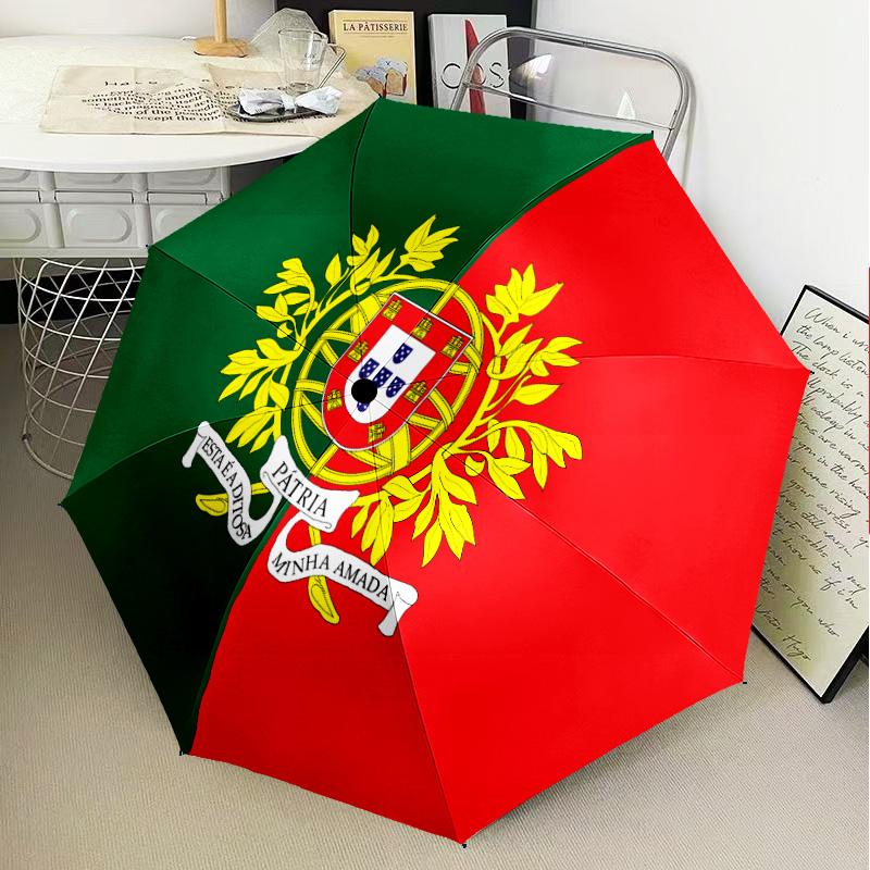 Portuguese Coat Of Arms Automatic Folding Umbrella - 8-Rib Travel Umbrella with Auto Open/Close & Portable Gifts for holidays or birthdays