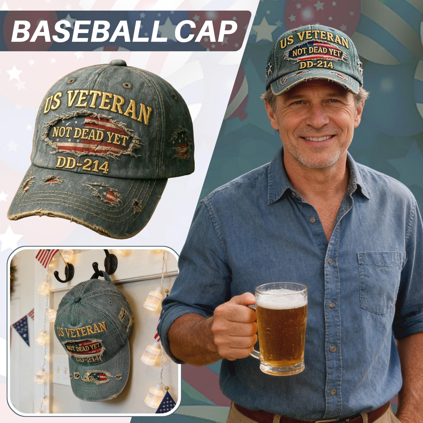 Independence Day Commemorative Hat, Cotton Embroidered Hat, Rugged Retro Baseball Cap. One Size