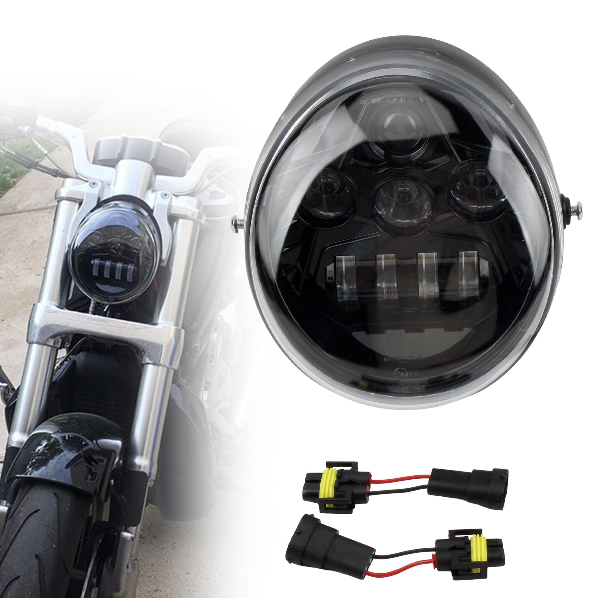 For Harley Motorcycle Front Headlight Lamp For V Rod VROD VRSCA VRSC Headlight VRSC/V-ROD Motorcycle Vrod LED Halo Ring DRL