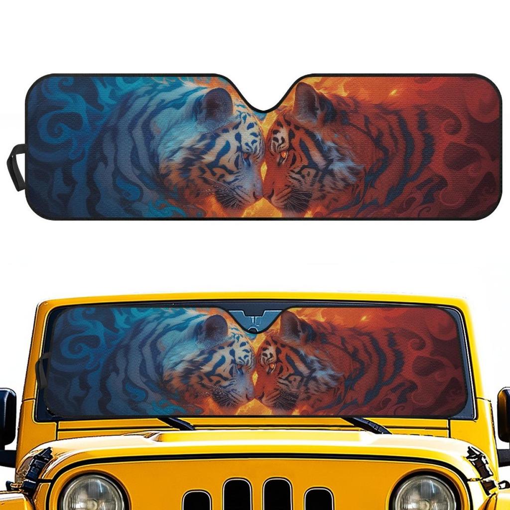 Creative Tiger Accordion-Style Off-Road Vehicle Sunshade Shield