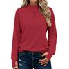 Women's Casual Mock Neck Long Sleeve Top with Thumb Holes
