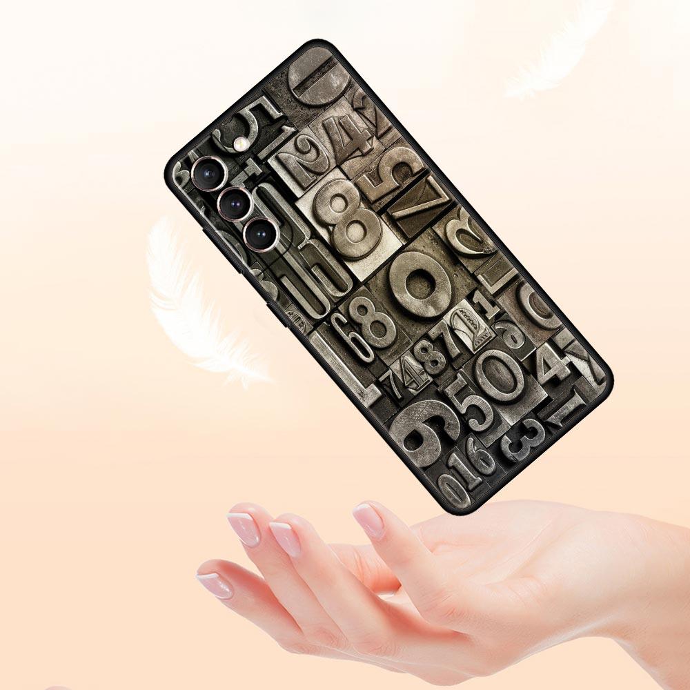 Number Pattern Phone Case Cover for Samsung Galaxy S26 S25 S24 S23 S22 S20 S21 FE Ultra S25 Edge Plus 5G Soft TPU Shell Fundas