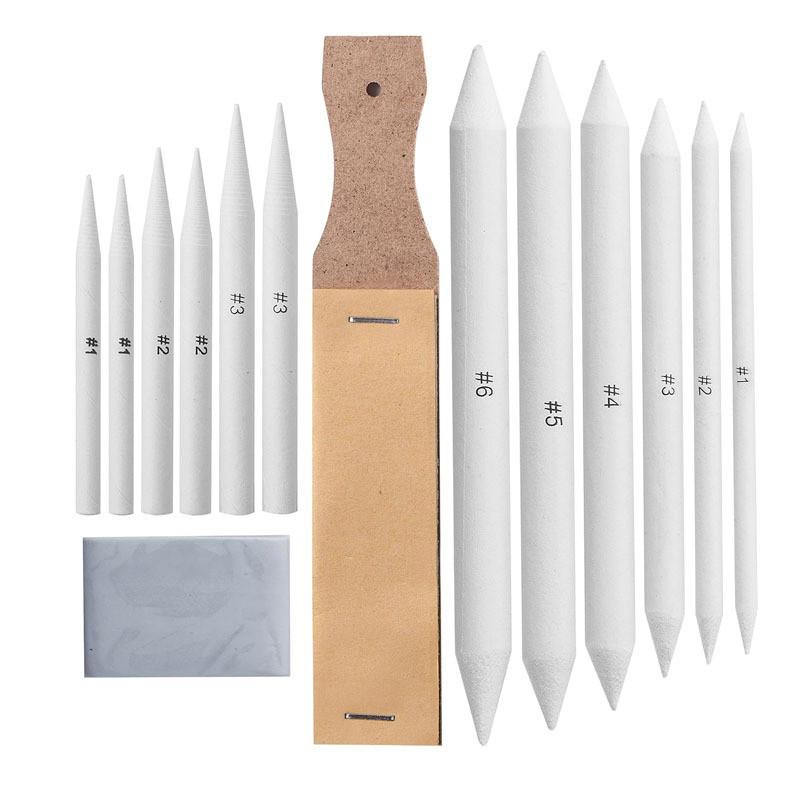 6-Piece Paper Blending Stumps for Sketching, Highlighting, Smudging, and Drawing Tools