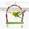 Colorful Frosting  Pet Parrot Swing toys Stand Rack Squirrel Bird Branch Perches Chew Bite Toys with bell Birds Cage Acce