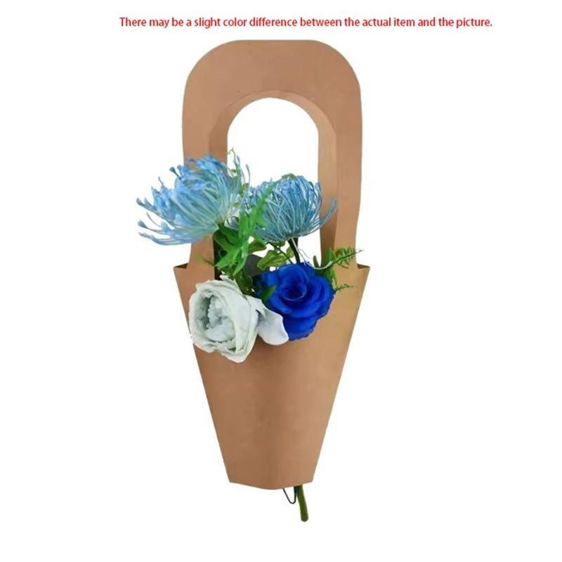 A74E-Krafts Paper Flower Gift Bags With Handles, Flower Shop