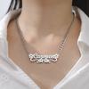 Lemegeton Personalisierte Namenskette Korrosionsstruktur Muster Anhänger Damen Herren Edelstahl Schmuck Personalisierte Partygeschenke
