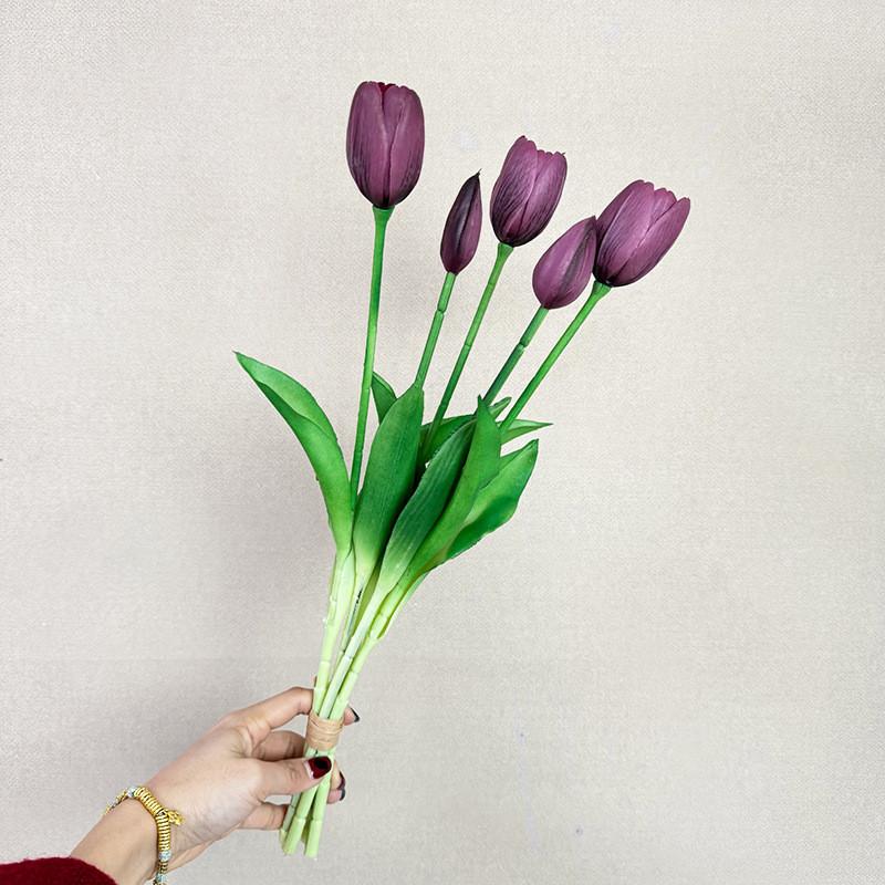 Artificial Tulipa Gesnerianacenterpiece With Realistic Silicone Material For Event Decor