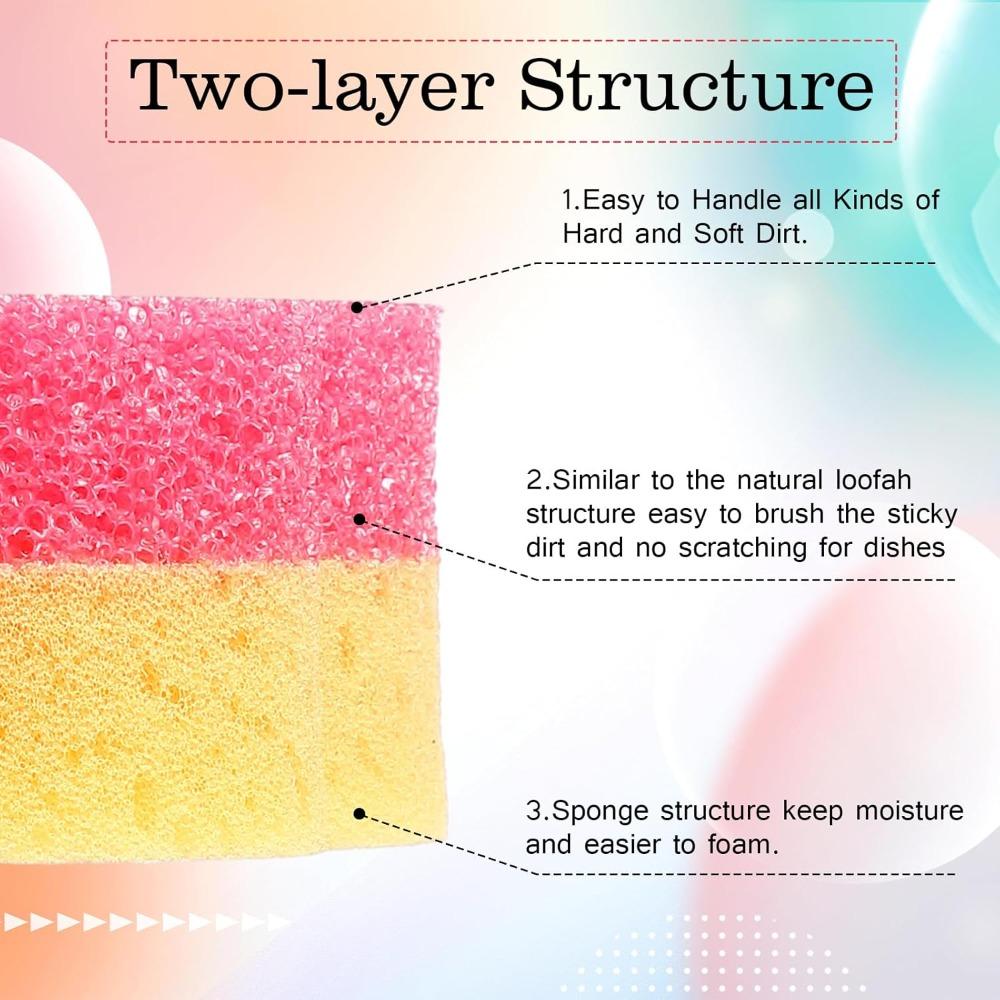 6pcs Dog Dual Sided Scrub Sponge Cleaning Sponges Cute Temperature Sensitive Dish Sponges Non Scratch Household Multi Use Sponges Scrubber