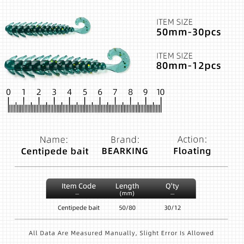 BEARKING Fishing Lure 50mm 0.54g 30pcs / Bag Bugsy Soft Baits Fishing Wobbler Bass Bait Artificial Fishing Soft Lure Tacke