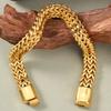 Gold Plated Stainless Steel Bracelet for Women Vintage Woven Luxury Elegant Minimalist Jewelry Gift for Her Mom Wife Girlfriend