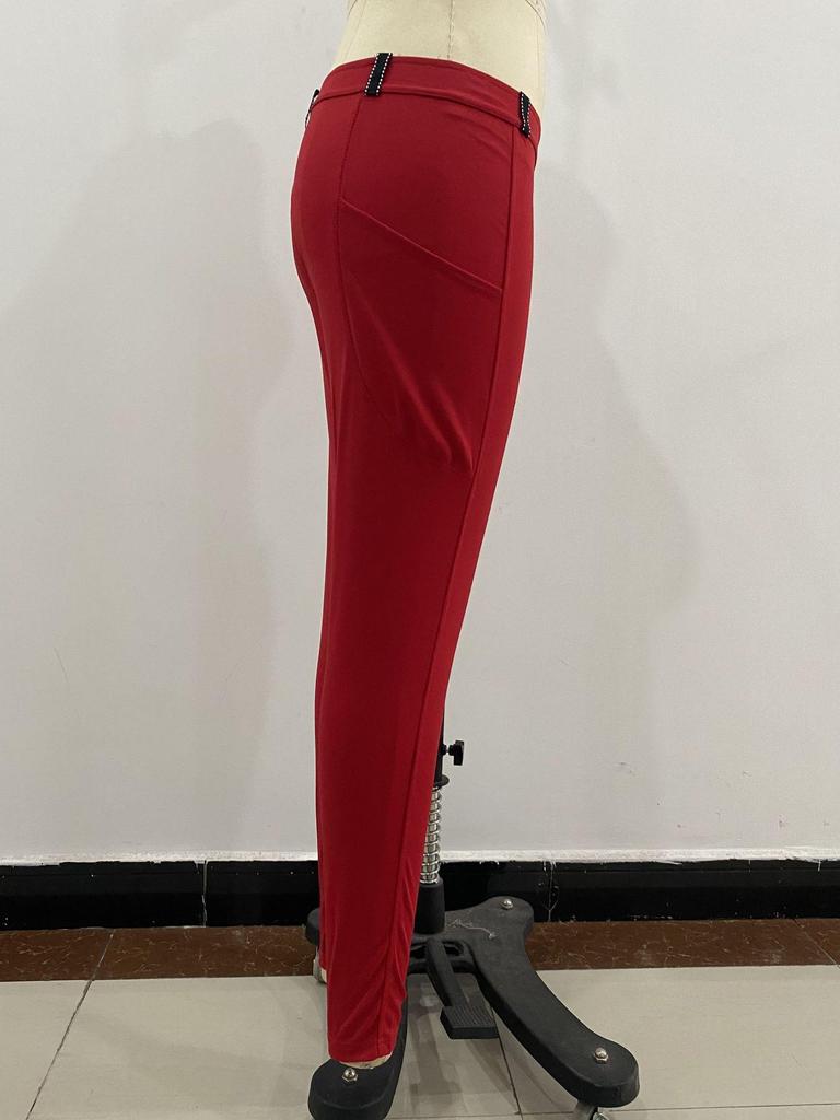 2025 Spring/Summer Women's Equestrian-Inspired Elastic Hip-Lift Casual Pants