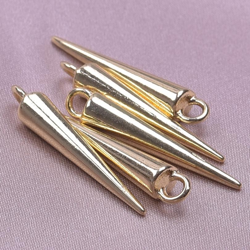 20st Gotiska Punk Långa Spetsiga Konformade Berlocker För Örhängen Tillverkningstillbehör Metall Silver/Guld Färg Personlighet DIY Tillbehör Partihandel