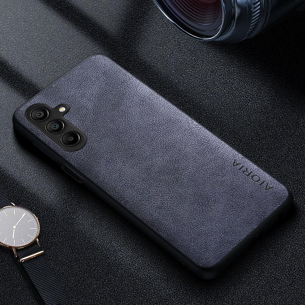 Husa pentru Samsung Galaxy A16 Premium Luxury Husa Telefon din piele Funda Retro Business Style Capa de culoare solida