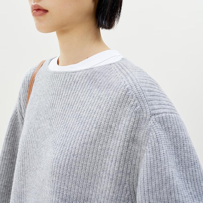 LESS 2025 Spring Off-Shoulder Loose Long Sleeve Sweater