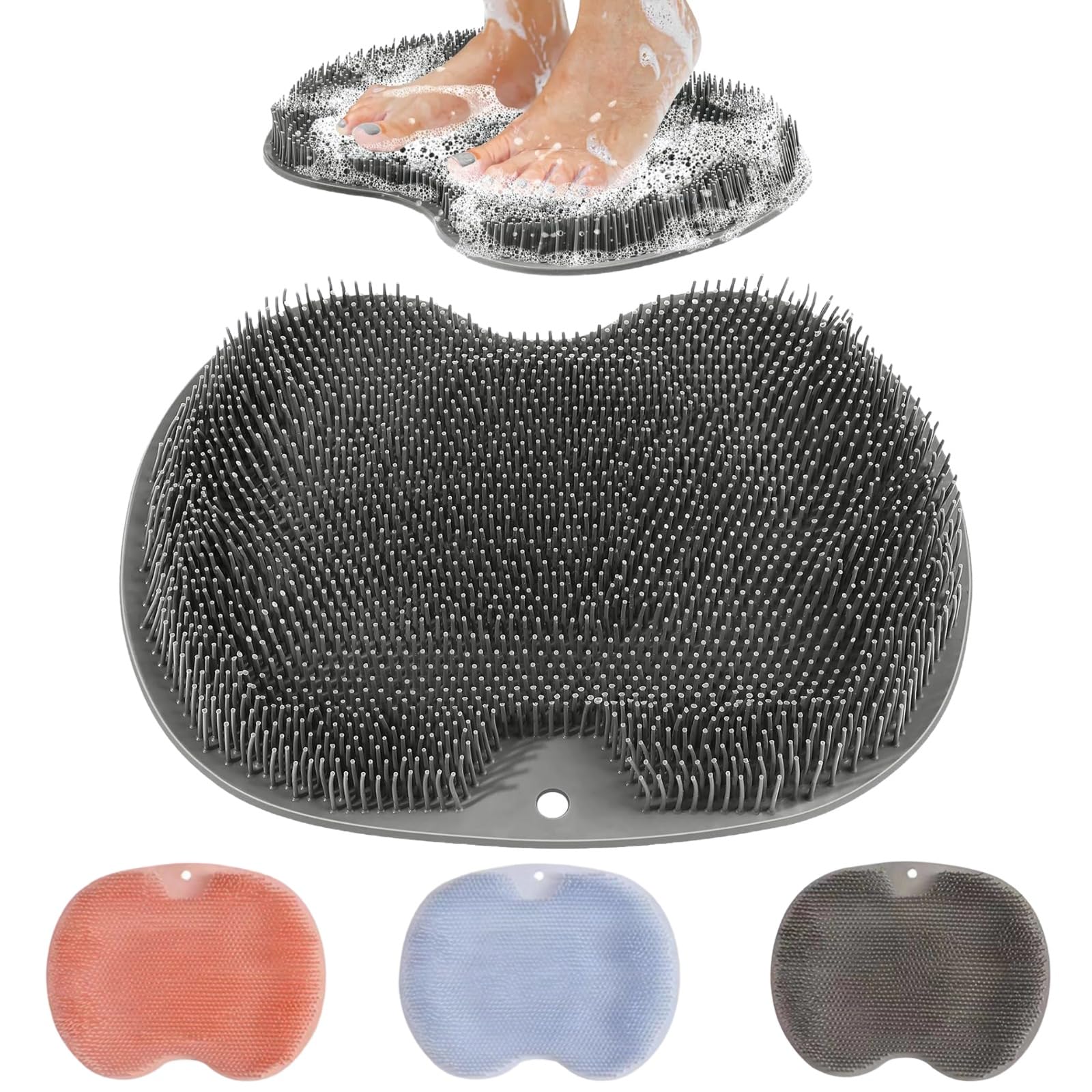 

aninako Foot Washing Mat with Odor Exfoliating Cleansing Foot Massager with Hook Promotes Suction Antibacterial TPE 3D Back Suitable for and Unisex красный