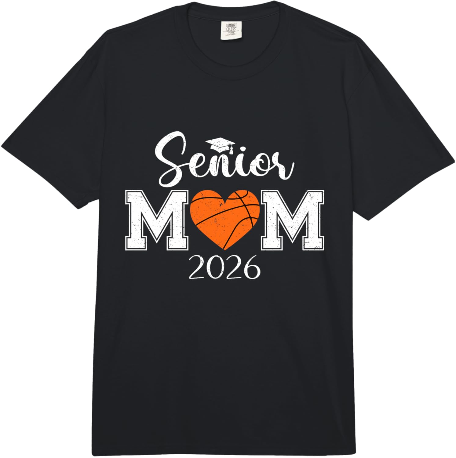 Senior Basketball mom Class of 2026 Player Graduation Grad Comfort 100% Cotton Adult Heavyweight Unisex Fashion Casual T-Shirt S