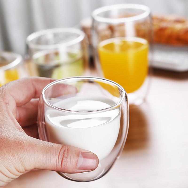 Transparent Double-Layer Insulated Glass Cup - Creative Large Capacity for Coffee, Tea & Wine