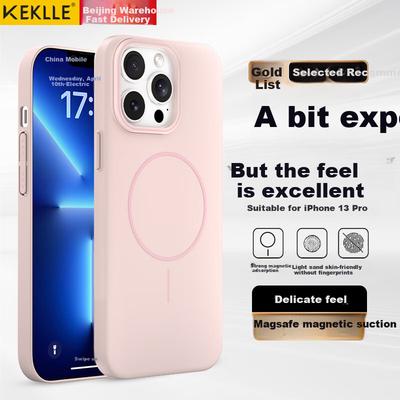 KEKLLE IPhone 13 Pro Case, Apple 13 Pro Protective Cover with Magnetic Wireless Charging, Frosted Anti-Drop Protective Case, Cherry Blossom Pink