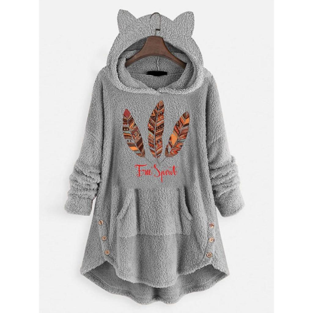 Autumn and Winter Hoodie, Women's Hooded Long Sleeved Double-sided Velvet Women's Oversized Jacket