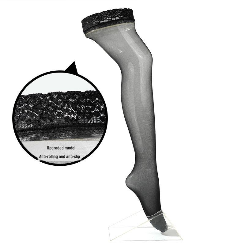 Fenna Women's Non-Slip Silk Lace Thigh-High Socks