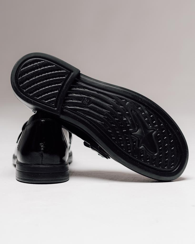 Лоферы женские Allsy 196338 36 черные лаковая кожа