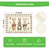 Buffalo Check Rabbit Carrots Easter Set of 1/4 Place Mats, 30 X 45 Cm, Spring Banquet Placemats, Washable Place Mats, Kitchen Party Decoration