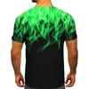 European and American T-shirt Men's Street Flame Gradient Printing T-shirt Summer Sports Short-sleeved T-shirt
