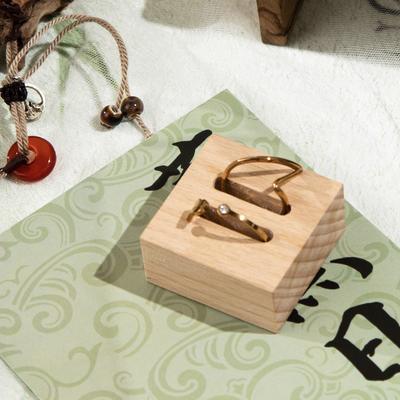 Wood Round/Square/Heart Single/Double Slot Ring Display Rack Organizer Holder Jewelry Display Stand Ring Counter Windows Display