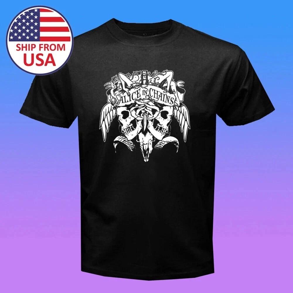 Alice In Chains Black T-Shirt Size S-5XL XL
