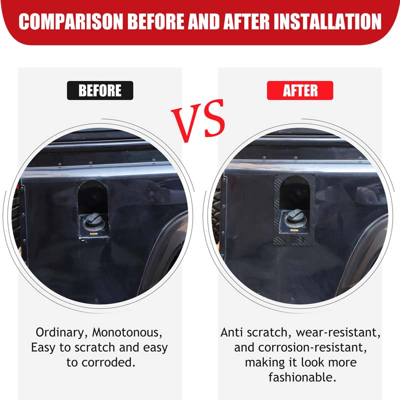 For Land Rover Defender 90 110 2004-2019 Aluminum Alloy Car Fuel Tank Fuel Filler Decorative Patch Stickers Car Accessories