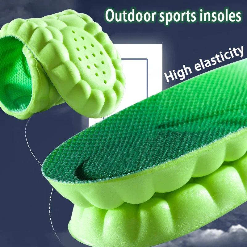 4PCS Soft Breathable Sports Insoles for Men & Women with Arch Support Shock-Absorbing Elastic Sneakersoles for Odor Resistance